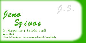 jeno szivos business card